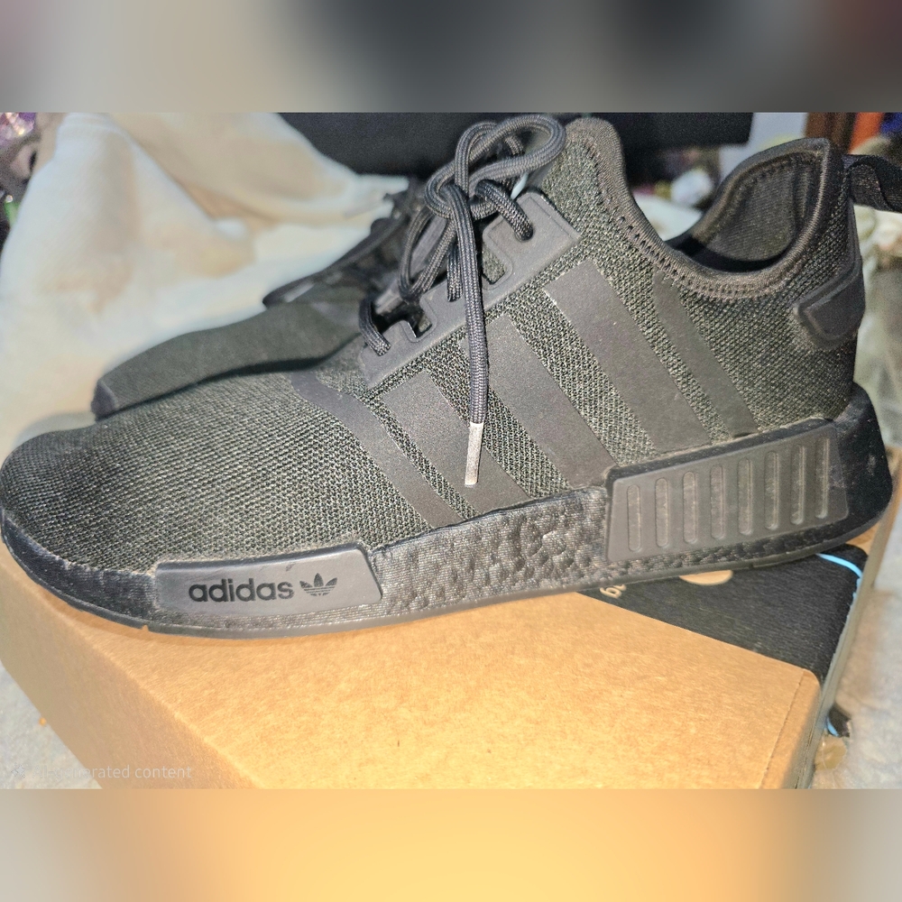 Adidas NMD R1 Primeblue Triple Black Mens Size 11